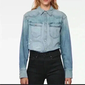 Bloggers fav RAW western denim relaxed shirt XS